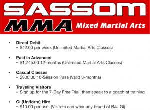 Martial Arts - Adult Price List